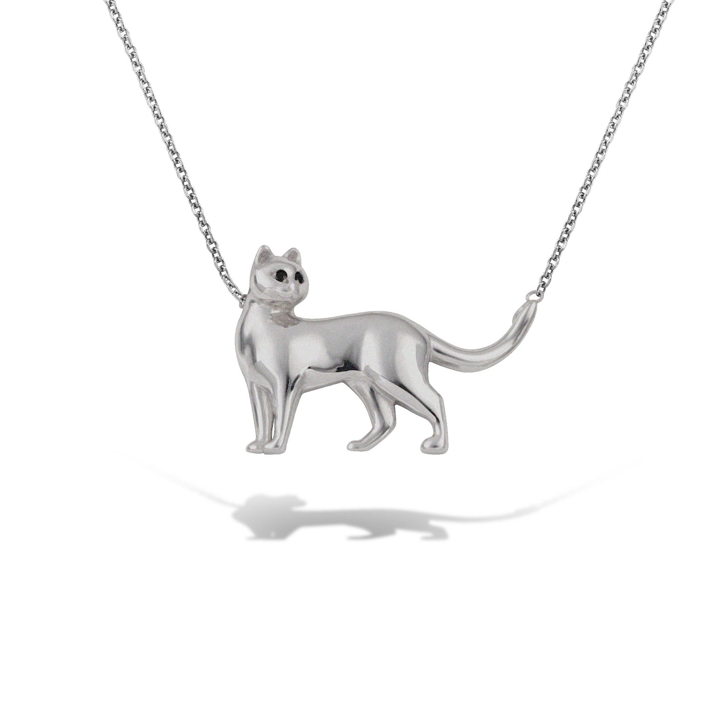 Λευκόχρυσο μενταγιόν ολόκληρο Γατάκι