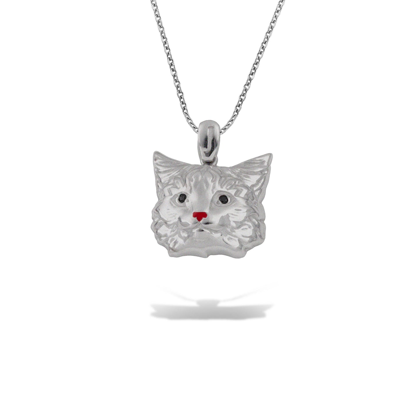 Λευκόχρυσο μενταγιόν Γατάκι