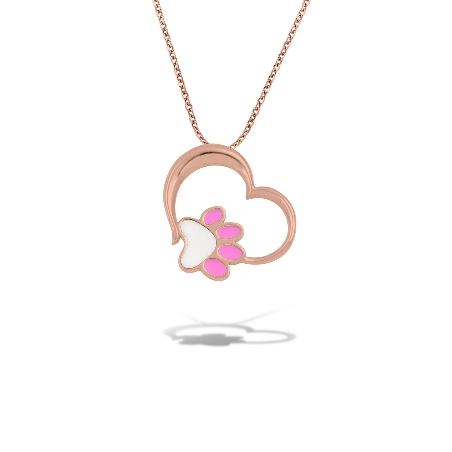 Χρυσό μενταγιόν Καρδιά με Πατούσα